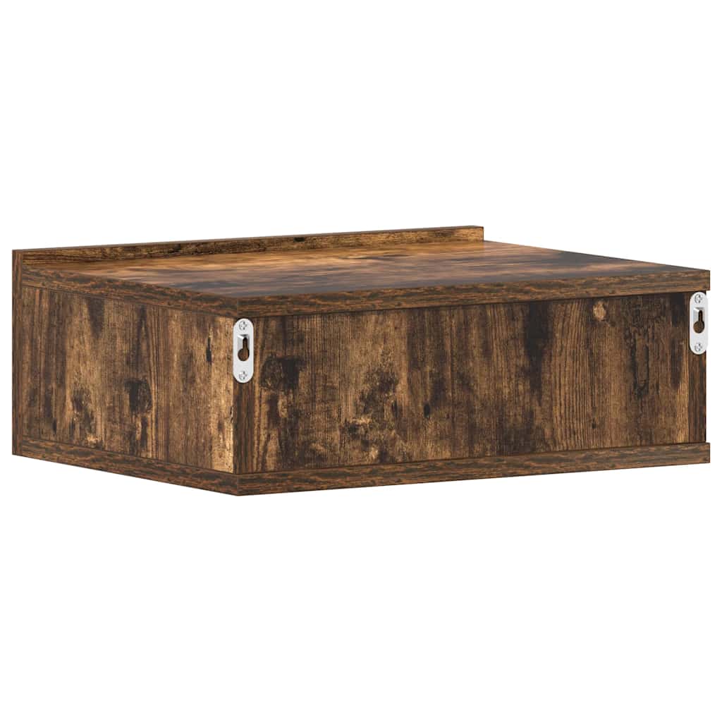 Flytende nattbord røkt eik 40x30x15 cm konstruert tre vidaXL