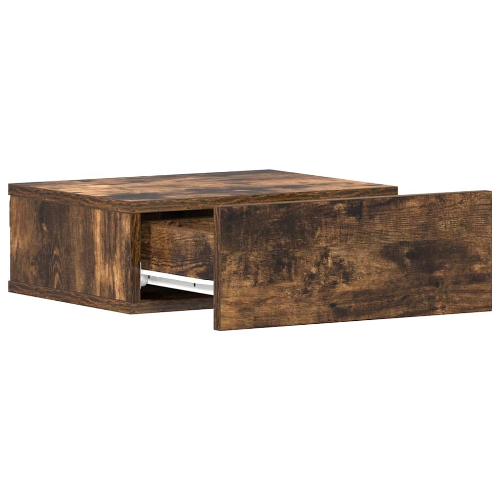 Flytende nattbord 2 stk røkt eik 40x30x15 cm konstruert tre vidaXL