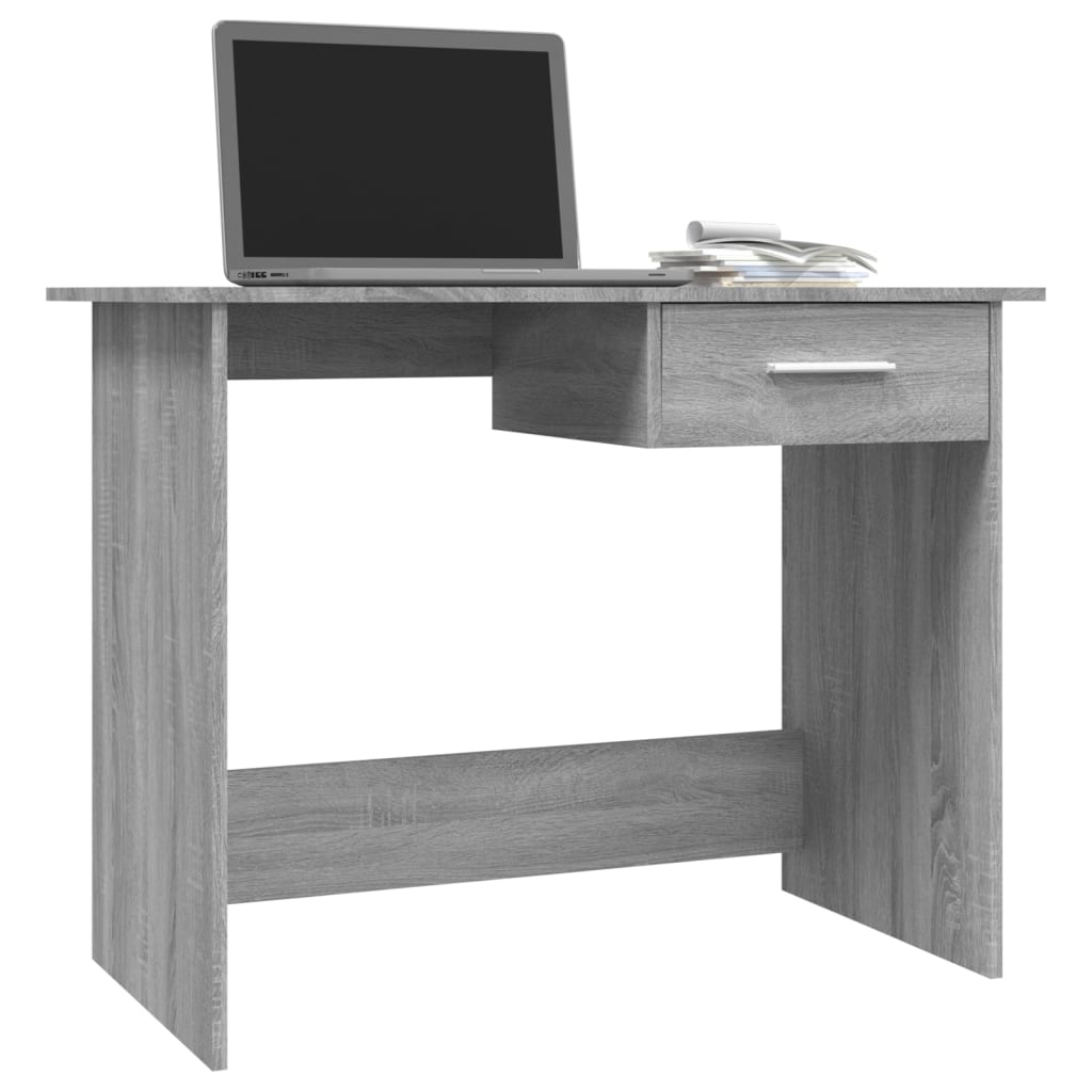 Skrivebord grå sonoma 100x50x76 cm konstruert tre