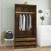 Garderobe røkt eik 100x50x200 cm konstruert tre