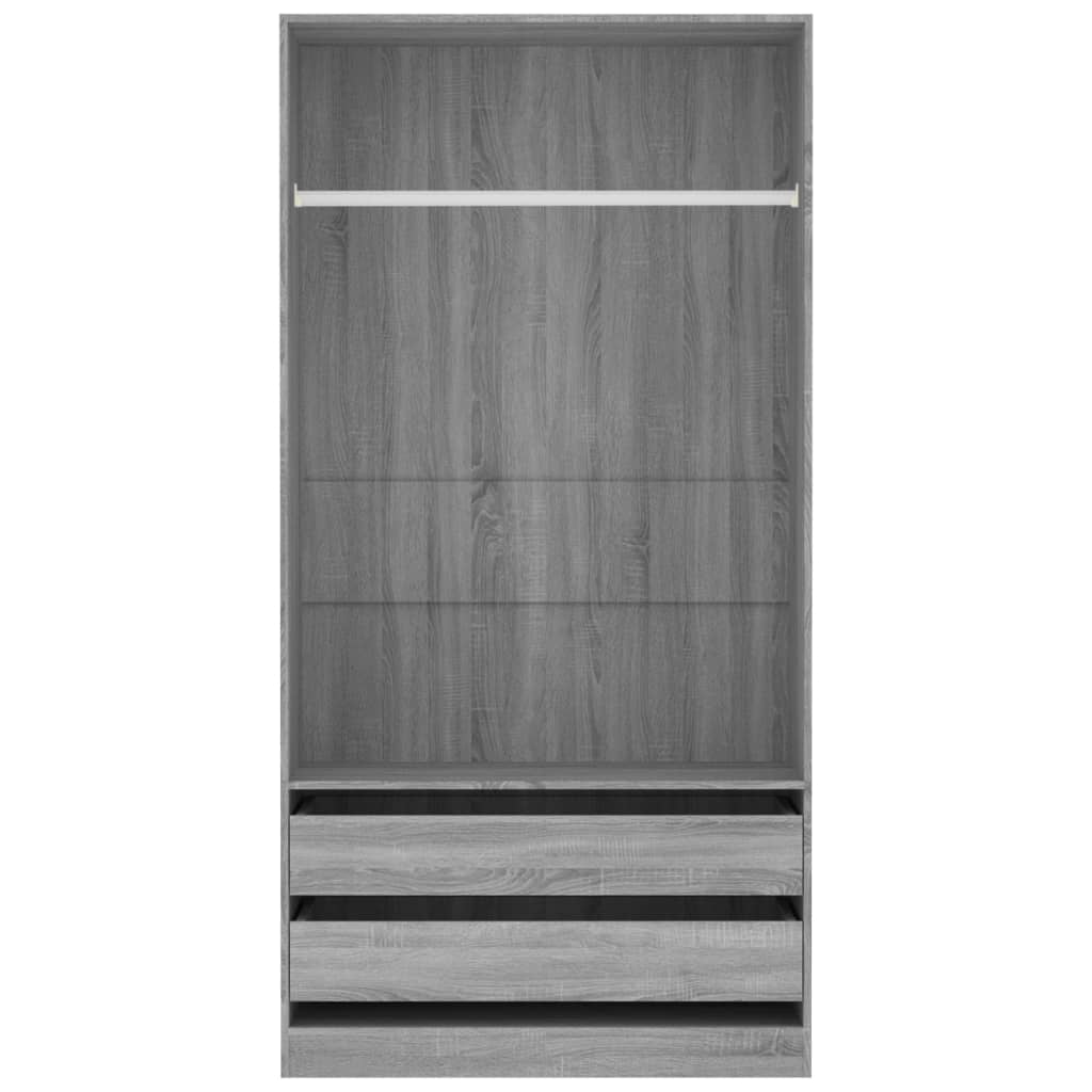 Garderobe grå sonoma 100x50x200 cm konstruert tre