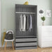Garderobe grå sonoma 100x50x200 cm konstruert tre