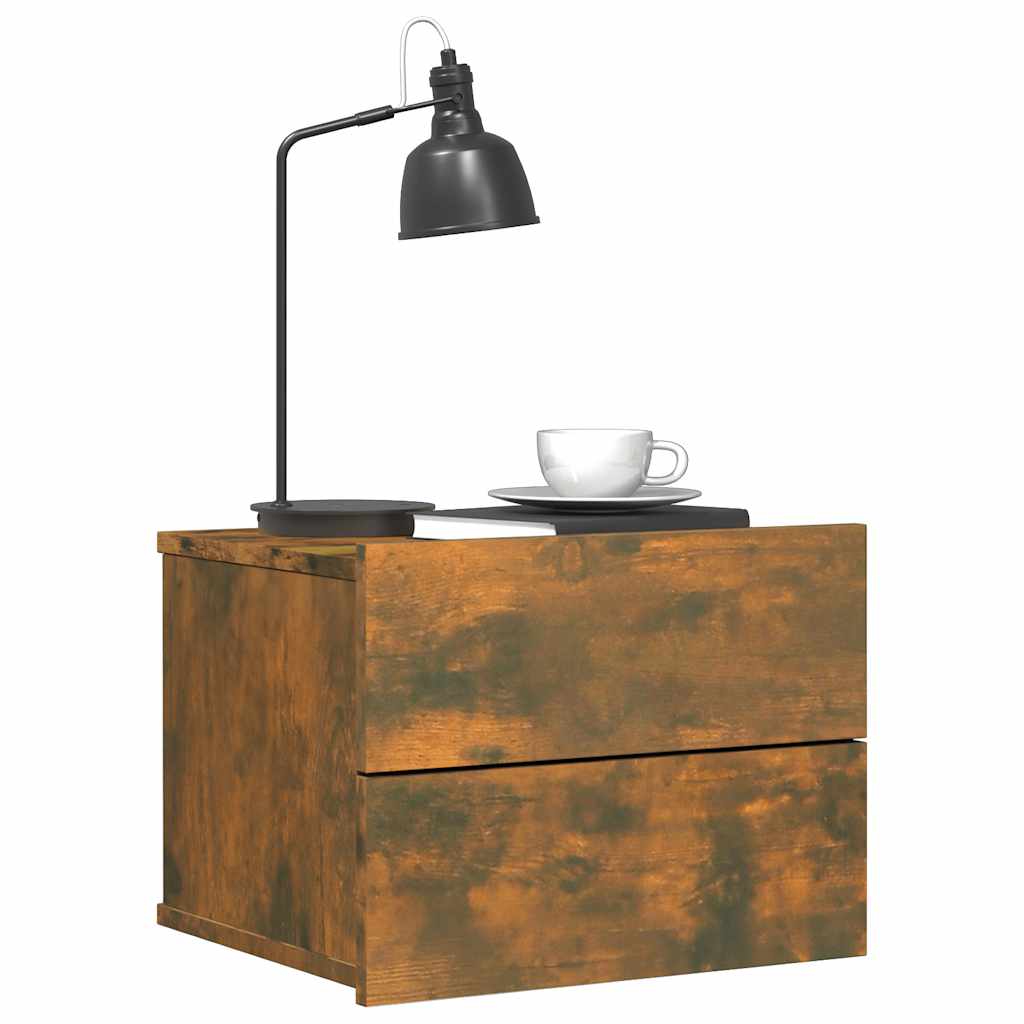 Nattbord 2 stk røkt eik 40x30x30 cm konstruert tre