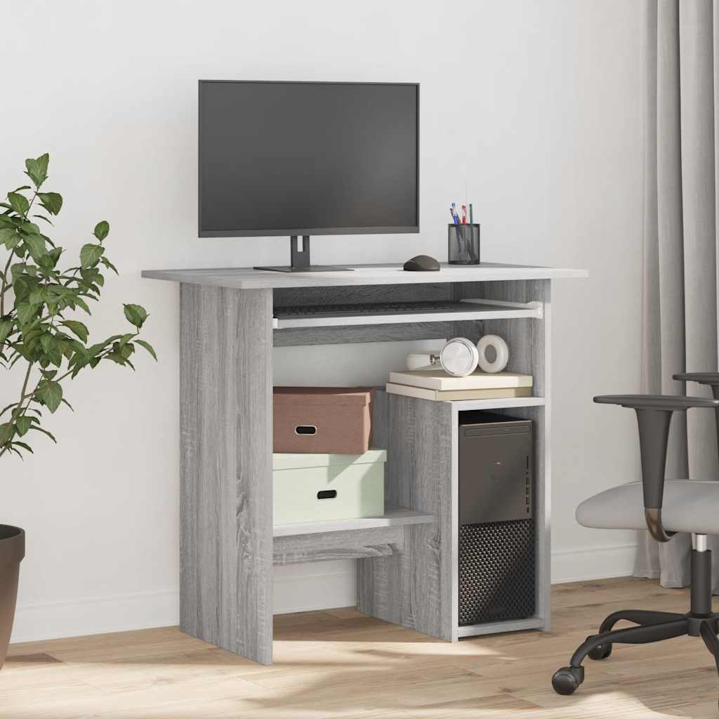 Skrivebord grå sonoma 80x45x74 cm konstruert tre