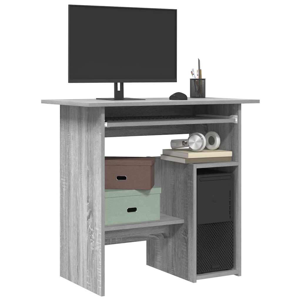 Skrivebord grå sonoma 80x45x74 cm konstruert tre