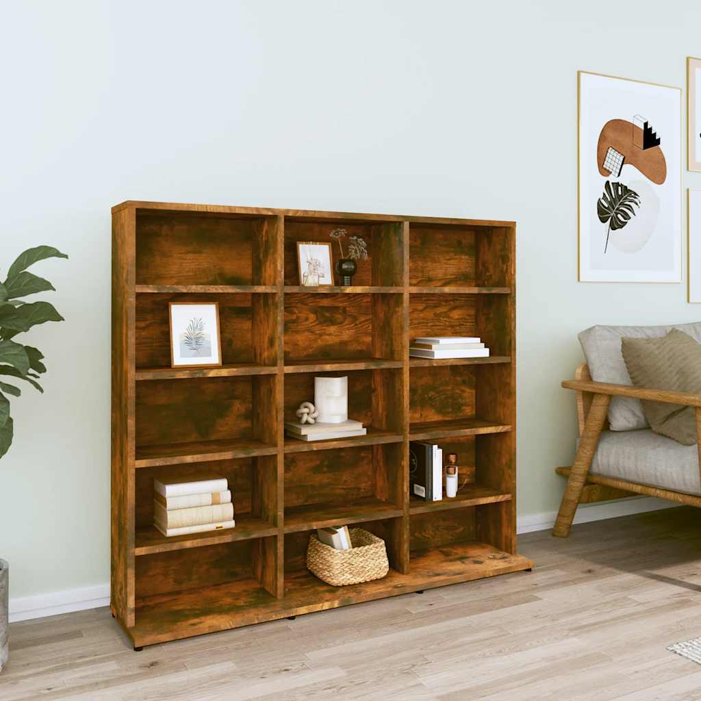 CD-skap røkt eik 100x23x89,5 cm konstruert tre