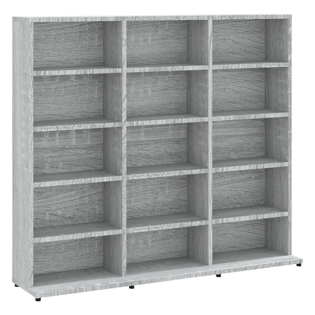 CD-skap grå sonoma 100x23x89,5 cm konstruert tre