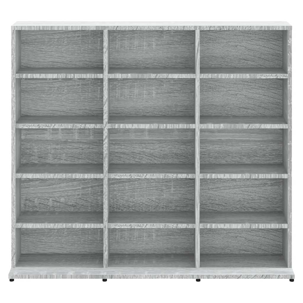 CD-skap grå sonoma 100x23x89,5 cm konstruert tre