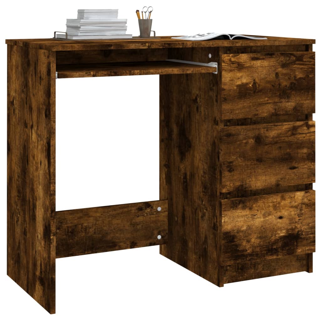 Skrivebord røkt eik 90x45x76 cm konstruert tre
