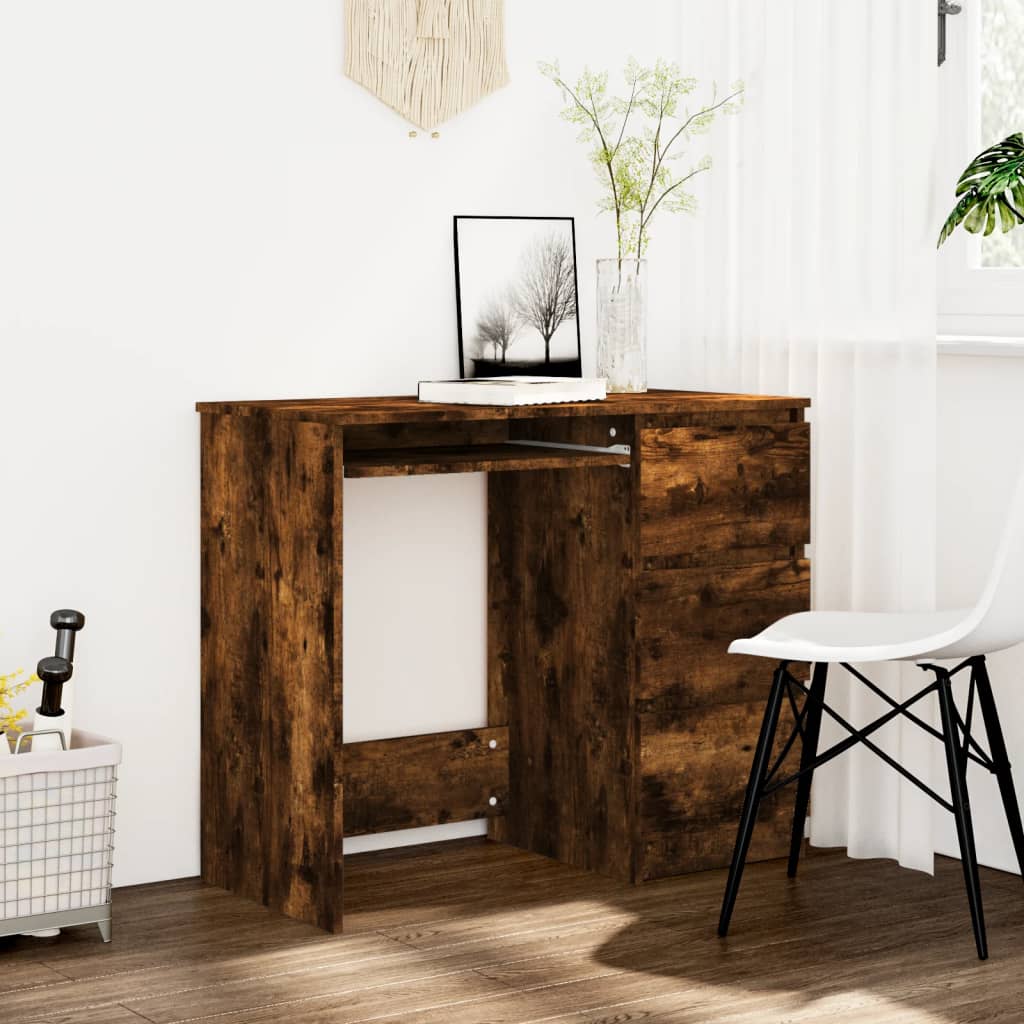 Skrivebord røkt eik 90x45x76 cm konstruert tre