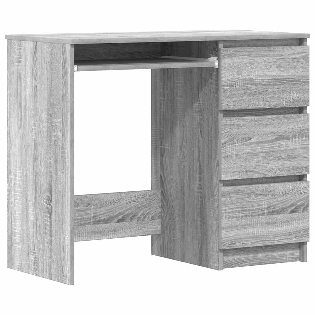 Skrivebord grå sonoma 90x45x76 cm konstruert tre vidaXL