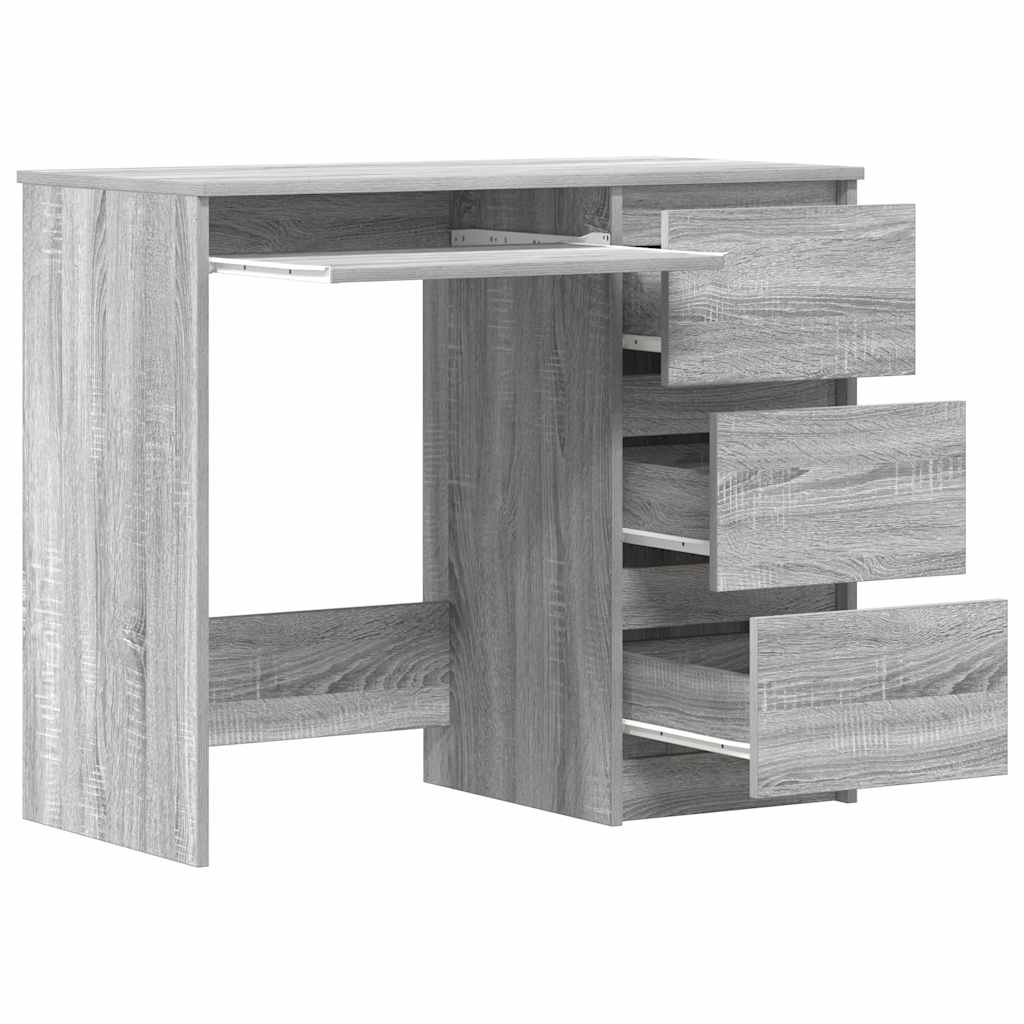 Skrivebord grå sonoma 90x45x76 cm konstruert tre vidaXL