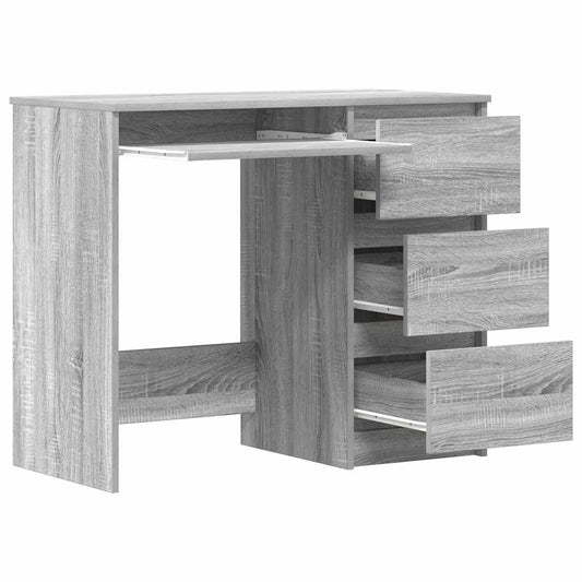 Skrivebord grå sonoma 90x45x76 cm konstruert tre vidaXL