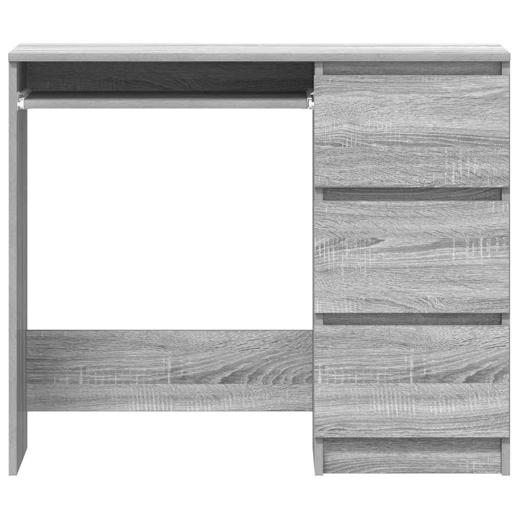 Skrivebord grå sonoma 90x45x76 cm konstruert tre vidaXL