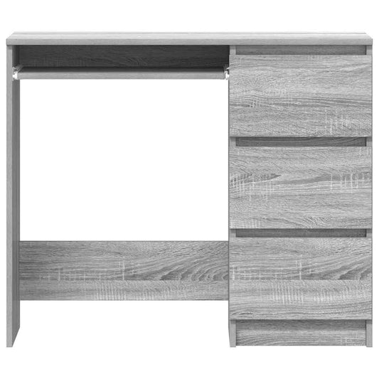 Skrivebord grå sonoma 90x45x76 cm konstruert tre vidaXL