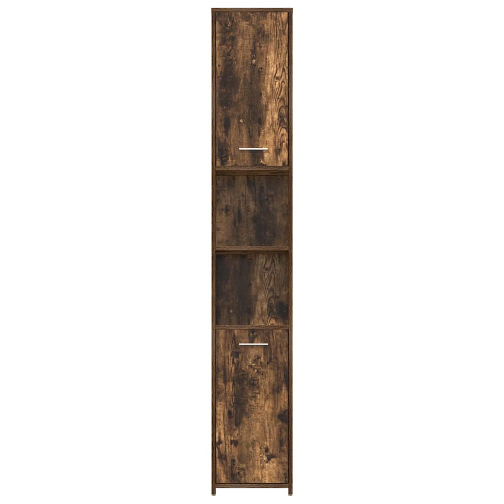 Baderomsskap røkt eik 30x30x183,5 cm konstruert tre