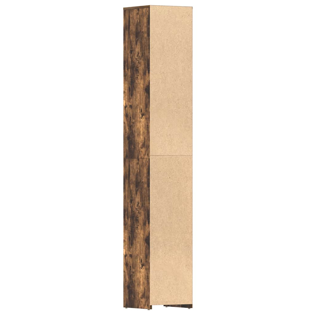 Baderomsskap røkt eik 30x30x183,5 cm konstruert tre