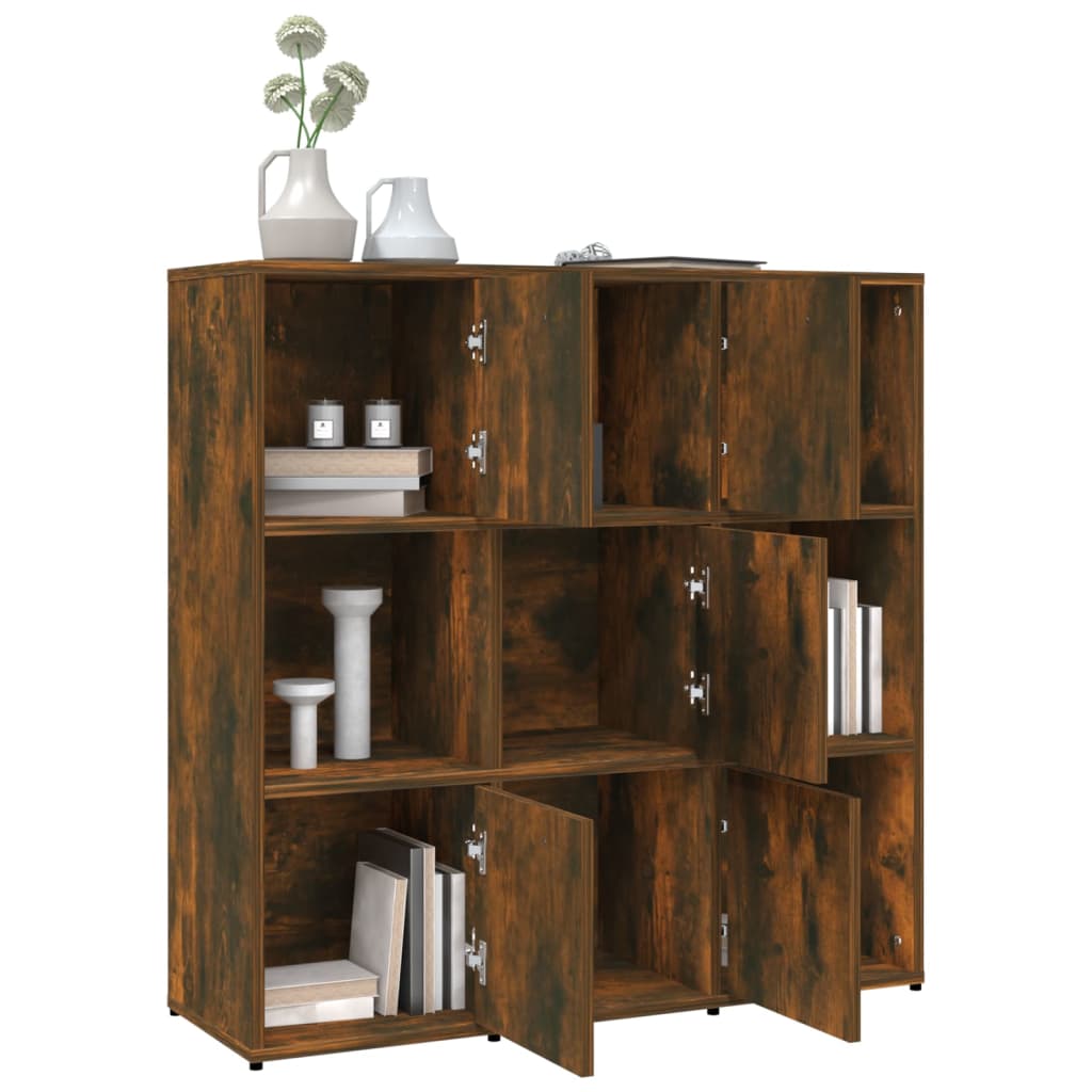 Bokhylle røkt eik 90x30x90 cm konstruert tre