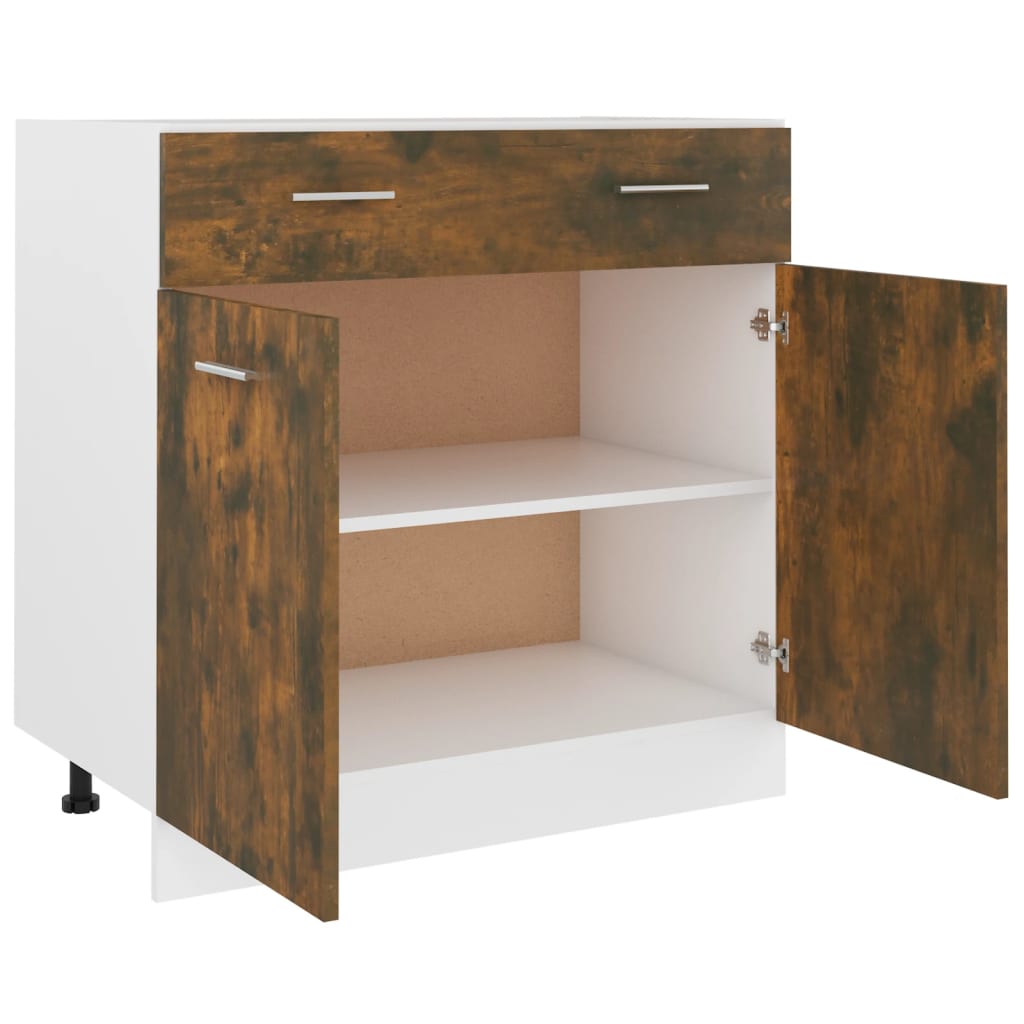 Underskap med skuff Lyon røkt eik 80x46x81,5 cm konstruert tre