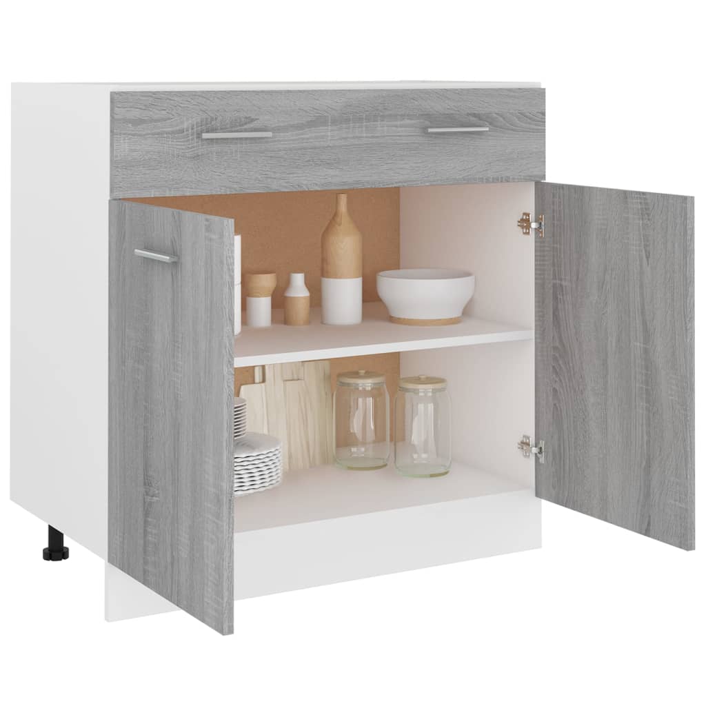 Underskap med skuff grå sonoma 80x46x81,5 cm konstruert tre