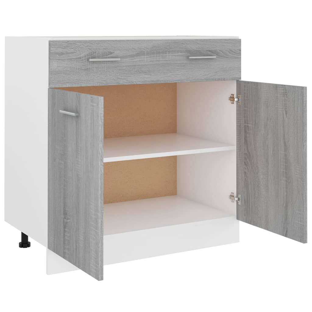 Underskap med skuff grå sonoma 80x46x81,5 cm konstruert tre