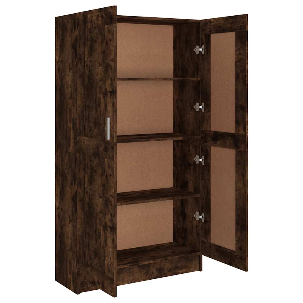 Bokhylle røkt eik 82,5x30,5x150 cm konstruert tre