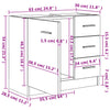 Servantskap røkt eik 63x30x54 cm konstruert tre