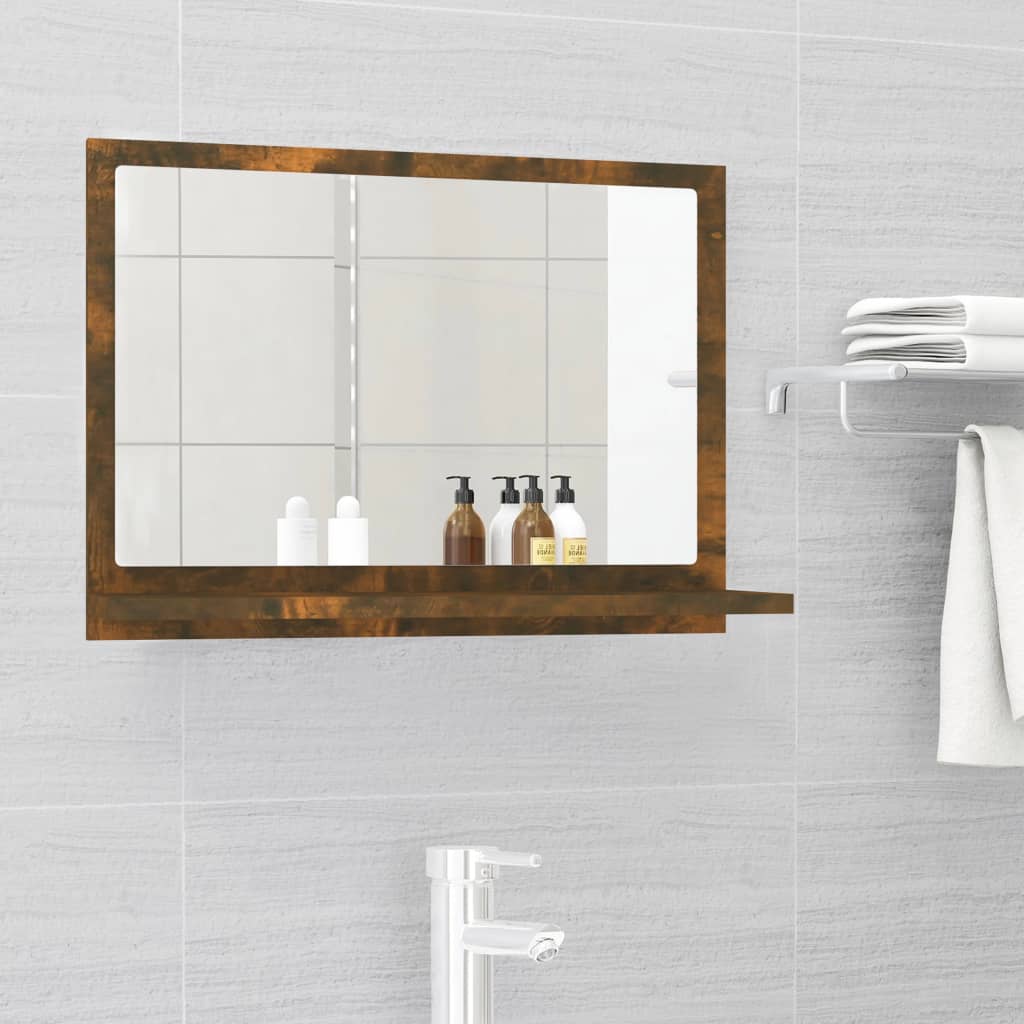 Baderomsspeil røkt eik 60x10,5x37 cm konstruert tre