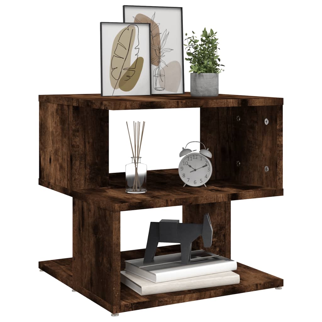 Sidebord røkt eik 40x40x40 cm konstruert tre