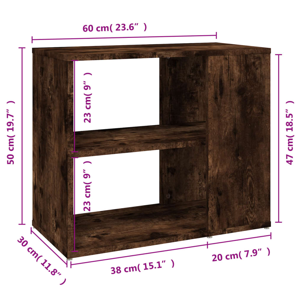 Sideskap røkt eik 60x30x50 cm konstruert tre