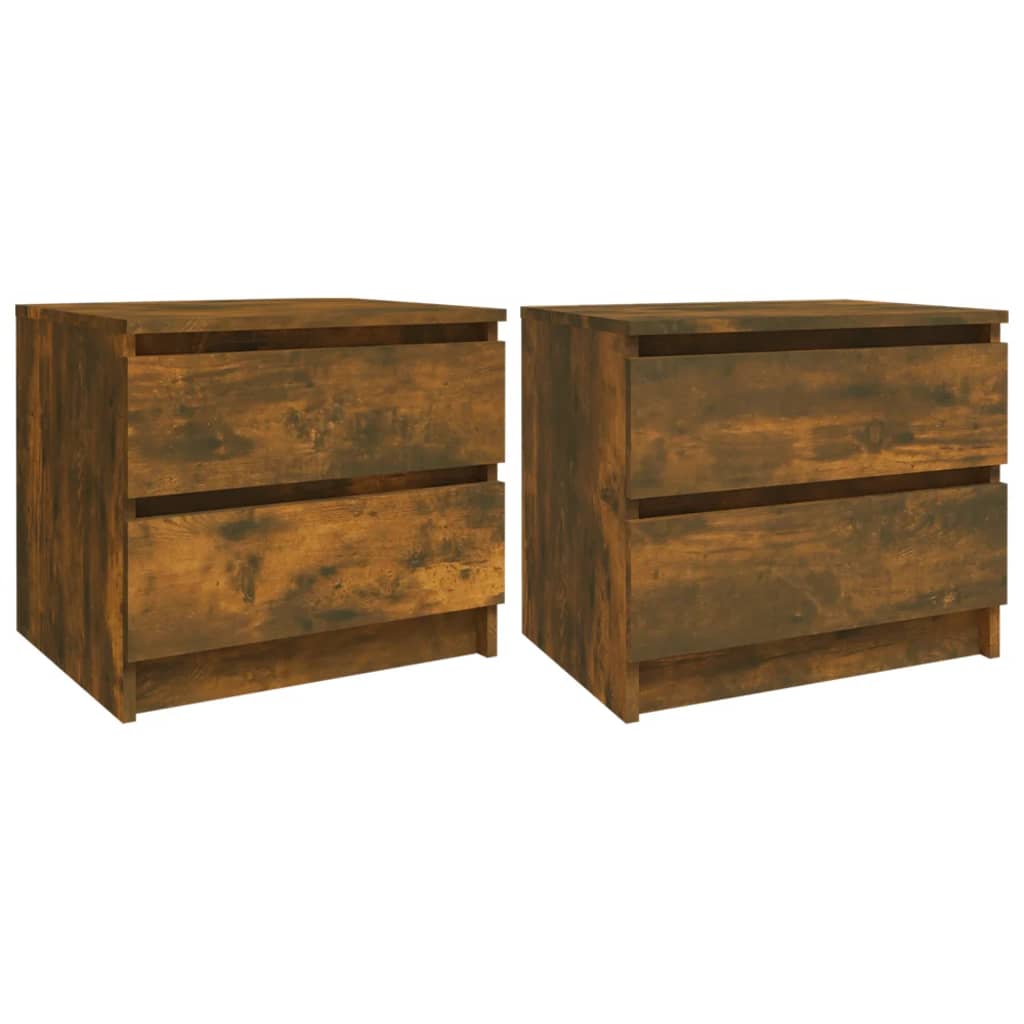 Nattbord 2 stk røkt eik 50x39x43,5 cm konstruert tre