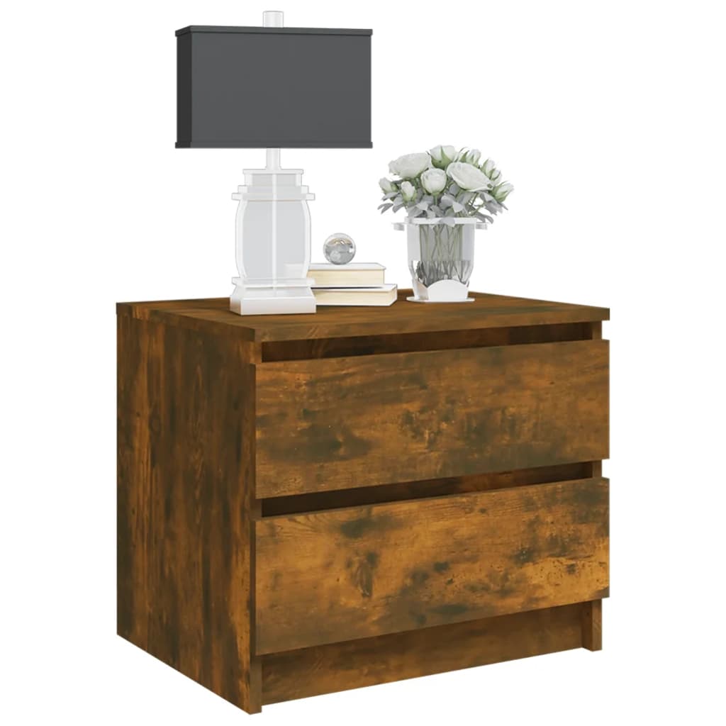 Nattbord 2 stk røkt eik 50x39x43,5 cm konstruert tre