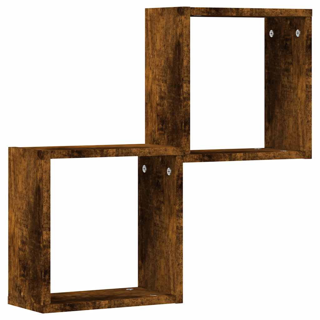 Vegghyller kubeformet 2 stk røkt eik 30x15x30 cm