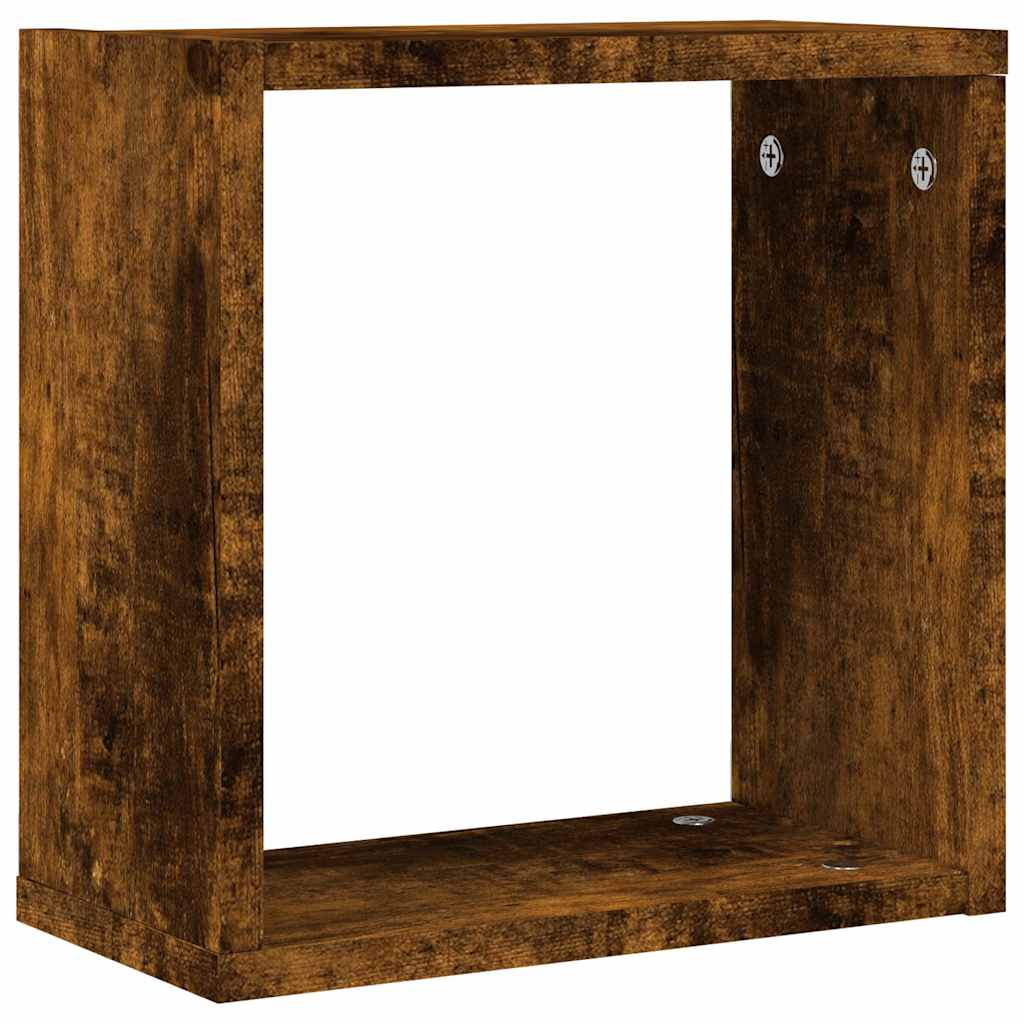 Vegghyller kubeformet 4 stk røkt eik 30x15x30 cm