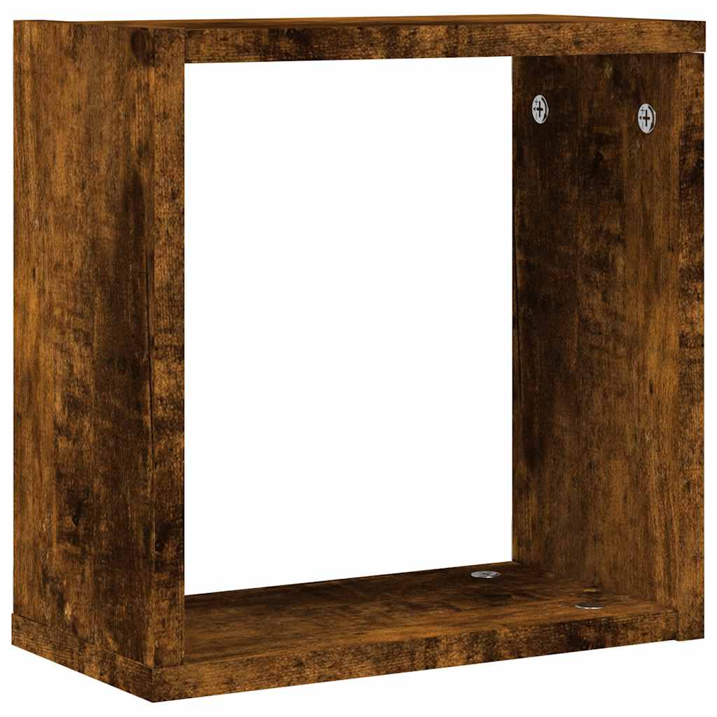 Vegghyller kubeformet 6 stk røkt eik 30x15x30 cm