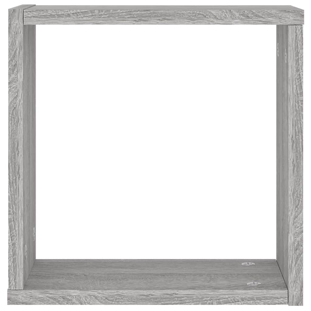 Vegghyller kubeformet 2 stk grå sonoma 30x15x30 cm