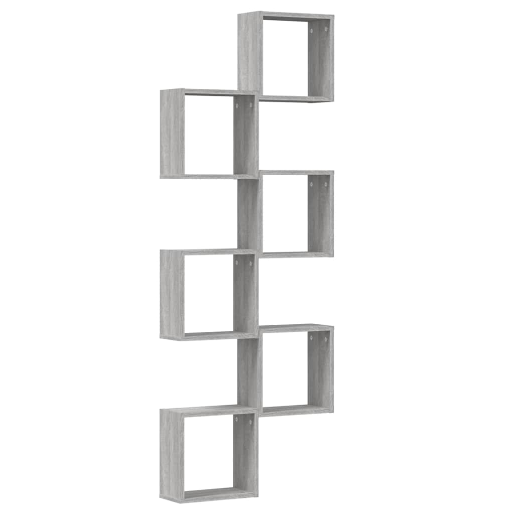 Vegghyller kubeformet 6 stk grå sonoma 30x15x30 cm