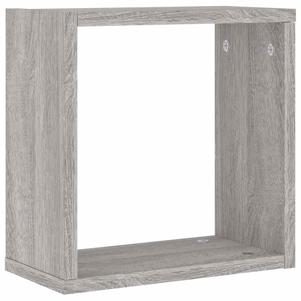 Vegghyller kubeformet 6 stk grå sonoma 30x15x30 cm
