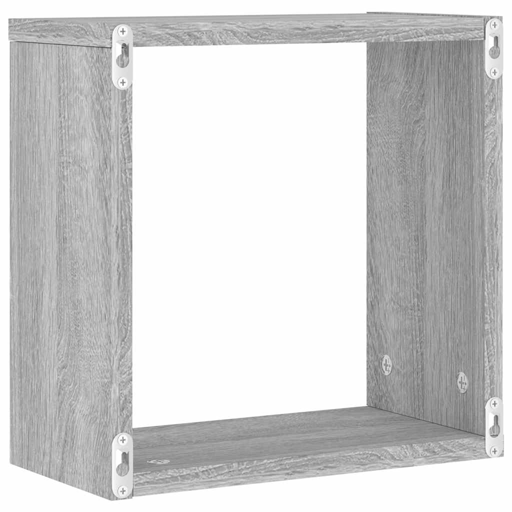 Vegghyller kubeformet 6 stk grå sonoma 30x15x30 cm