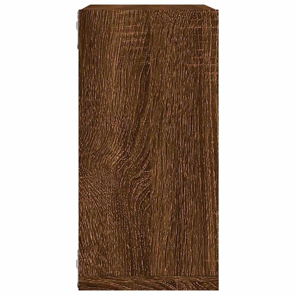 Vegghyller kubeformet 4 stk brun eik 30x15x30 cm