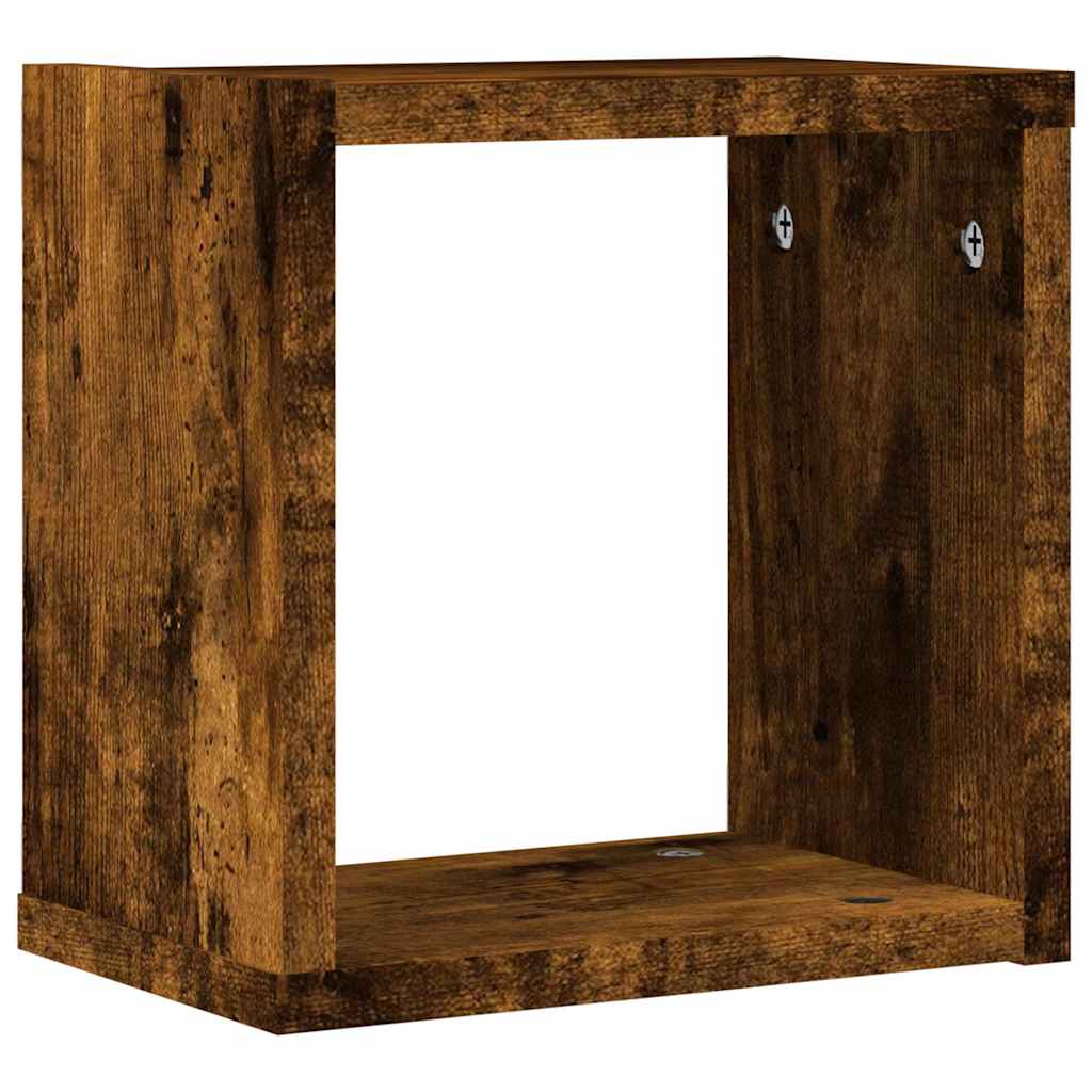 Vegghyller 2 pcs Røkt eik 26 x 15 x 26 cm Konstruert tre