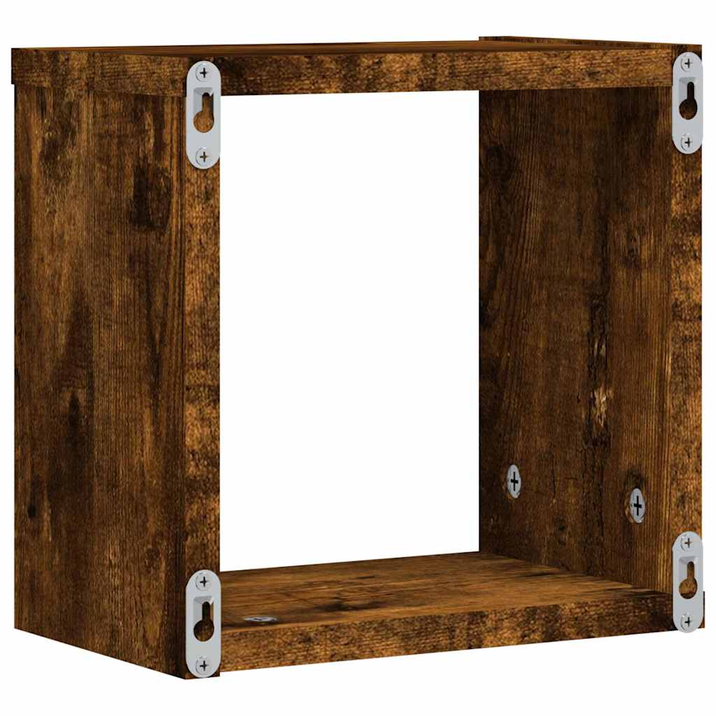 Vegghyller 2 pcs Røkt eik 26 x 15 x 26 cm Konstruert tre