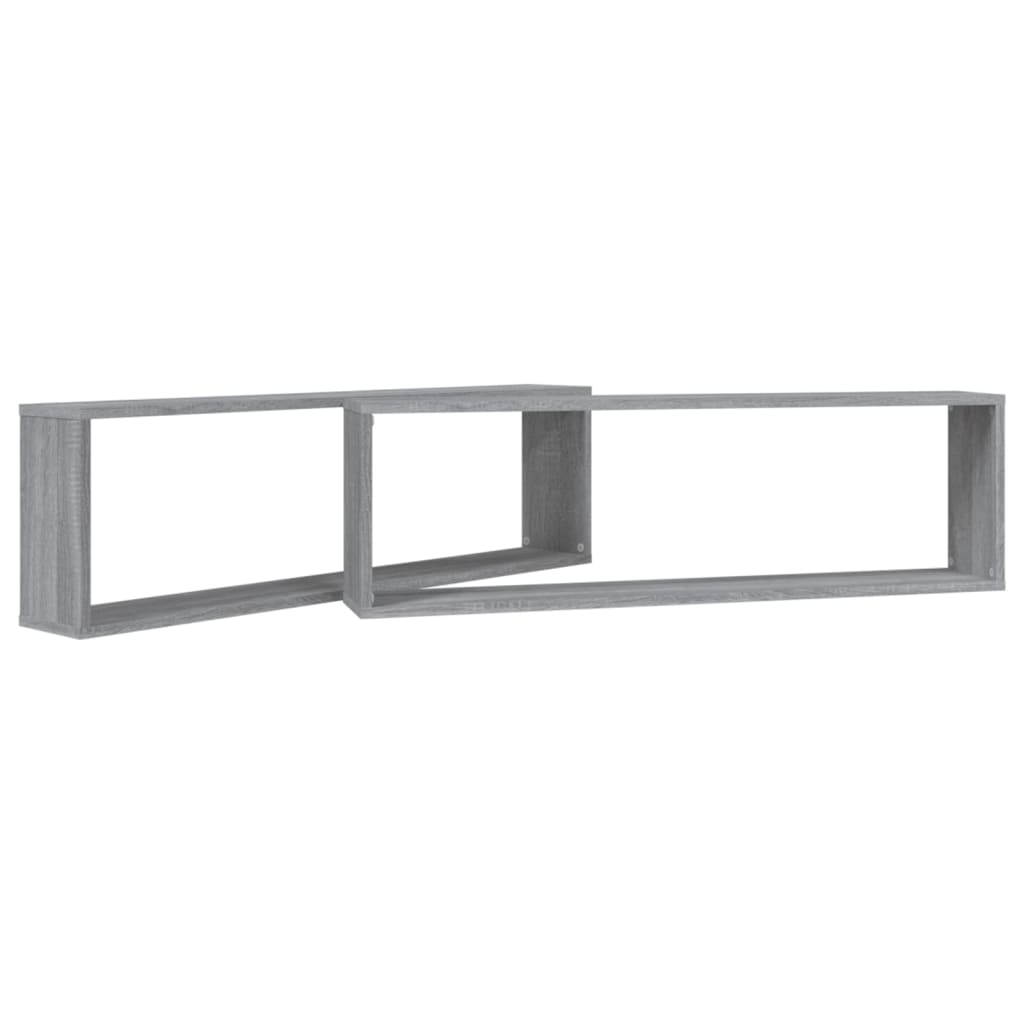 Vegghyller kube 2 stk grå sonoma 100x15x30 cm konstruert tre