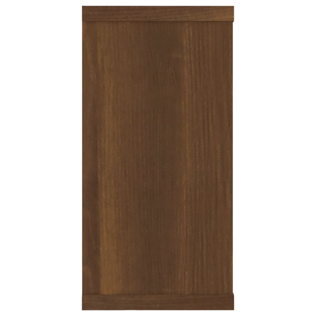 Vegghyller kube 2 stk brun eik 100x15x30 cm konstruert tre