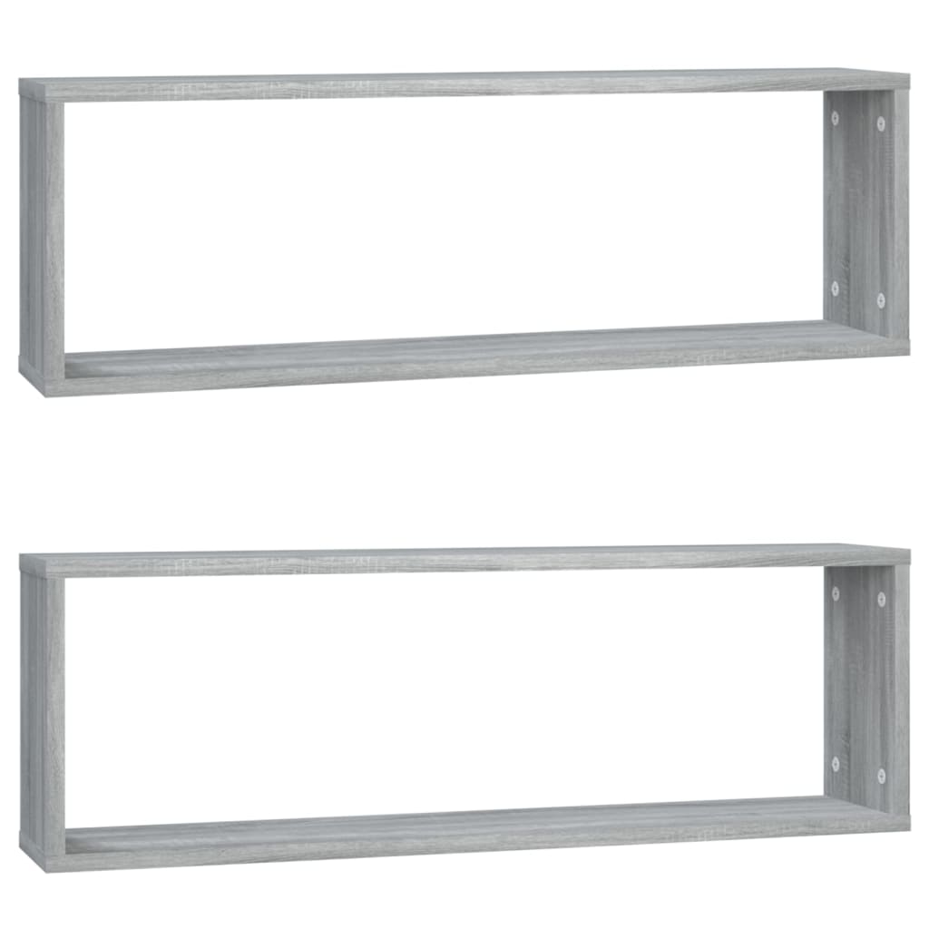 Vegghyller kube 2 stk grå sonoma 80x15x26,5 cm konstruert tre