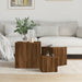 Sidebord 3 stk brun eik konstruert tre