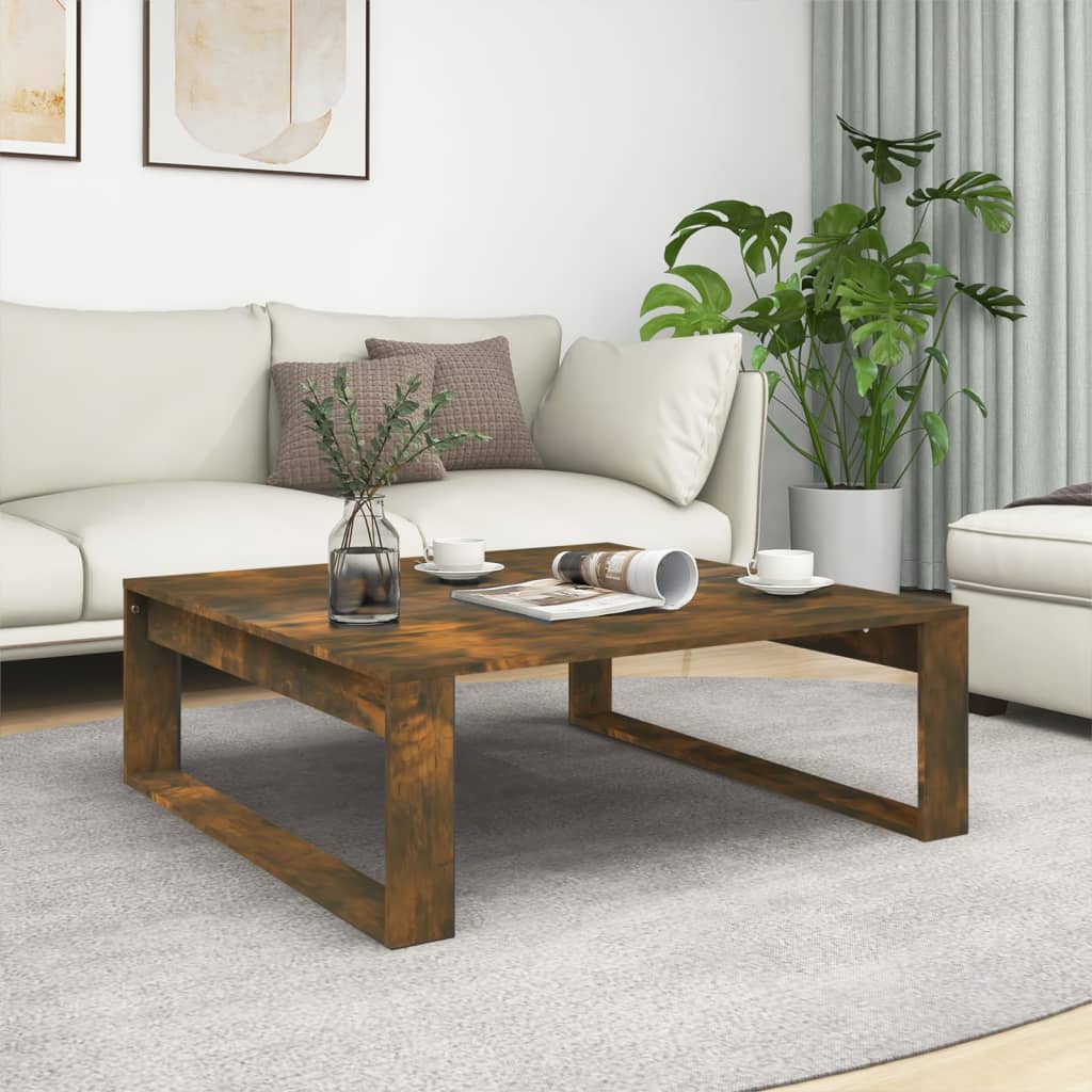 Salongbord røkt eik 100x100x35 cm konstruert tre