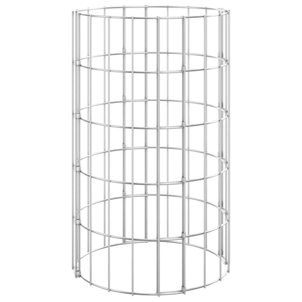 Sirkulær gabion stolpe galvanisert stål Ø30x50 cm vidaXL