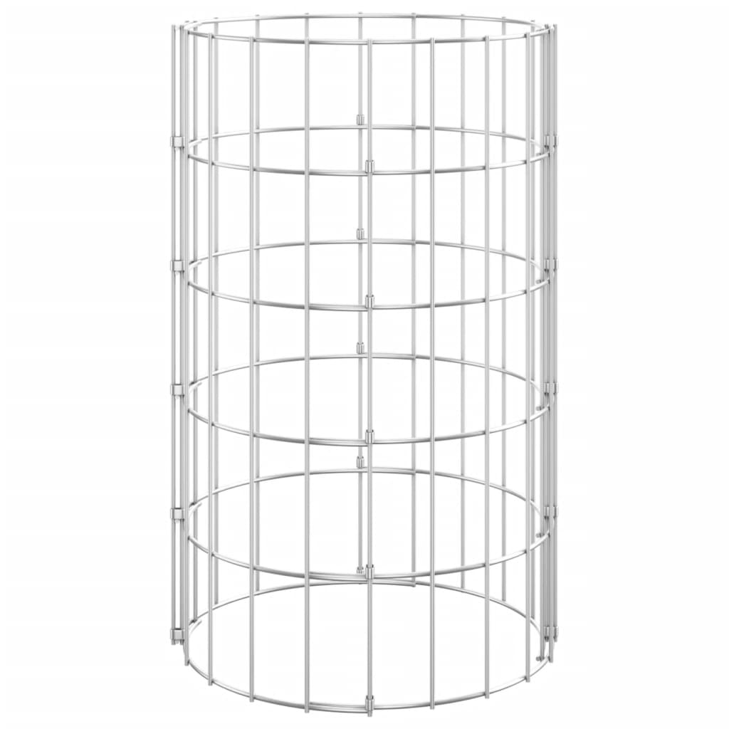 Sirkulær gabion stolpe galvanisert stål Ø30x50 cm vidaXL