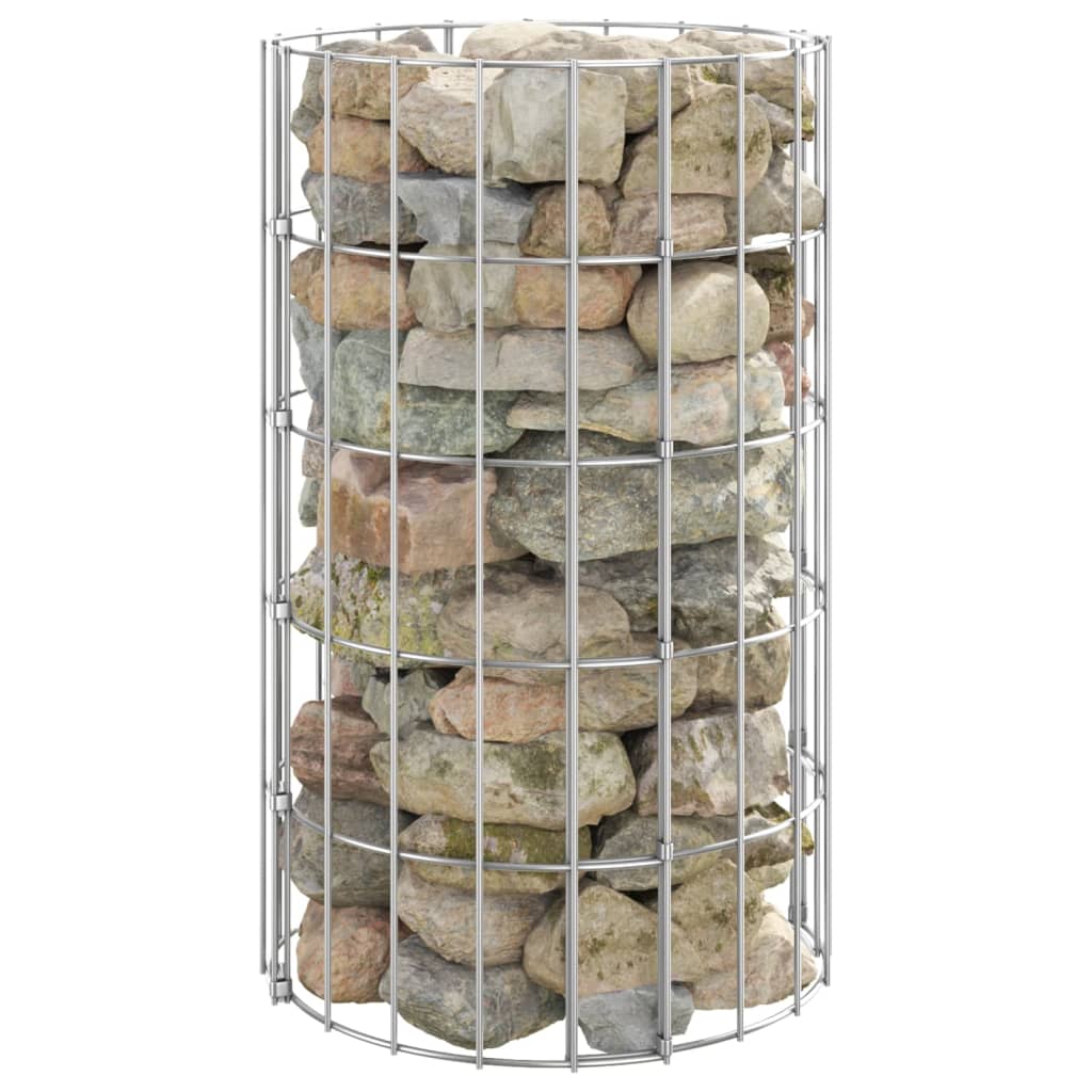 Sirkulær gabion stolpe galvanisert stål Ø30x50 cm vidaXL